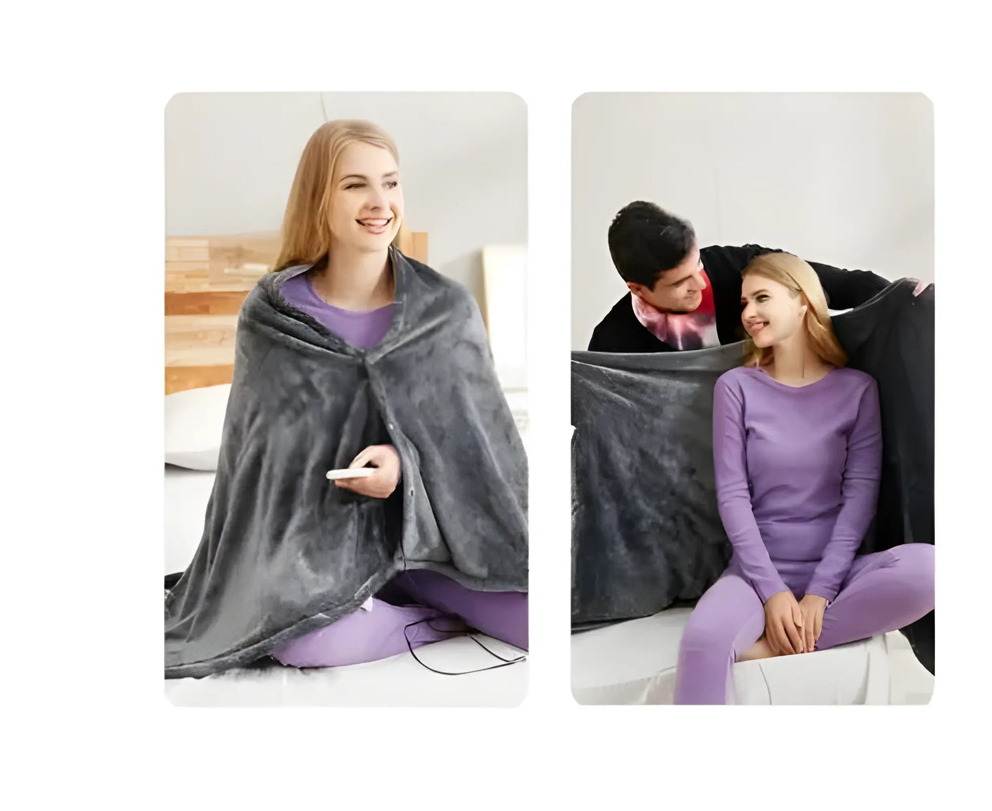 WarmTech™ Heated Flannel Blanket – USB Powered Plush Shawl for Winter Comfort & Full-Body Warmth